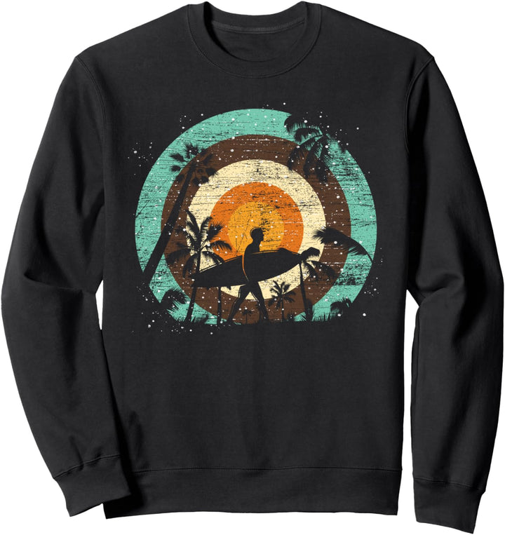 Tropischer Sommerurlaub Hobby Surfer Palmen Surfing Sweatshirt