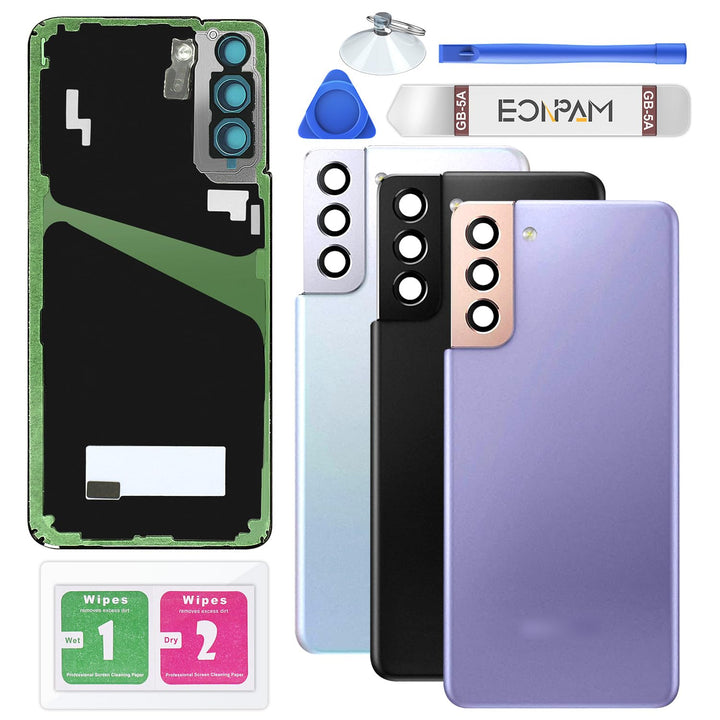 Eonpam Akkudeckel für Samsung Galaxy S21+ Plus 5G G996 Rückseite Glas Original Backcover Back Glas E