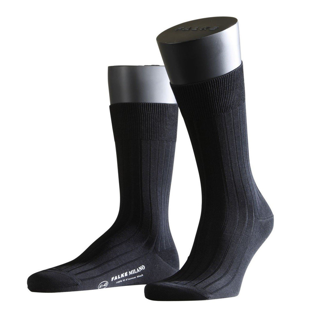 FALKE City Herren Socken Milano 2er Pack, Grösse:39/40;Farbe:Black (3000)