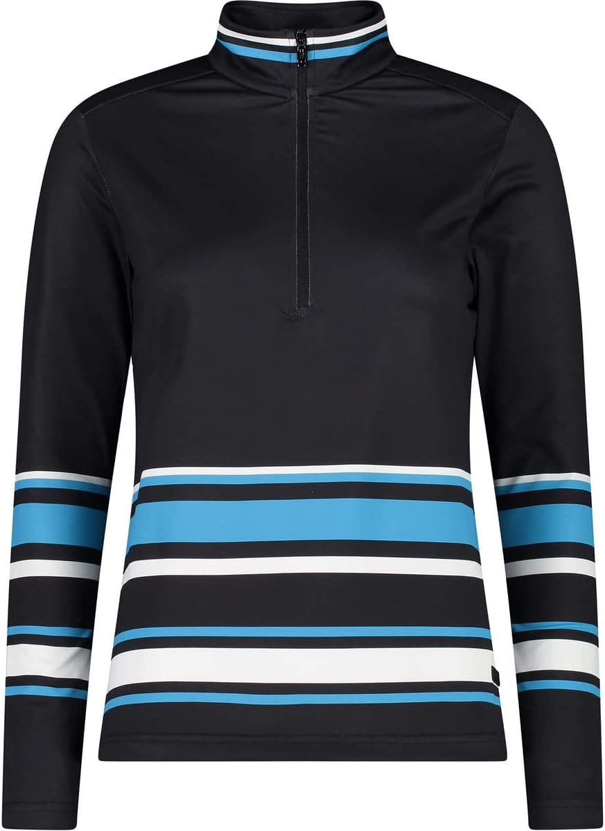 CMP Damen Camicia A Mezze Maniche Stretch Con Protezione Upf 30 Hemd 42 Nero-turchese, 42 Nero-turch