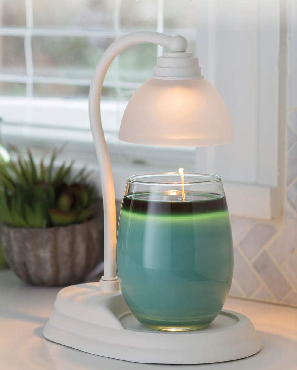 Candle Warmers Aurora Lampe für Duftkerzen im Glas Weiss