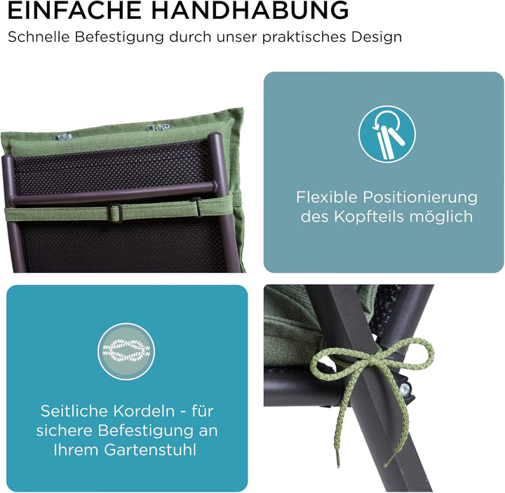 gardisun Gartenstuhlauflagen Hochlehner mit Kopfteil I Extra Dicke Sitzauflagen I Made in Europe I P