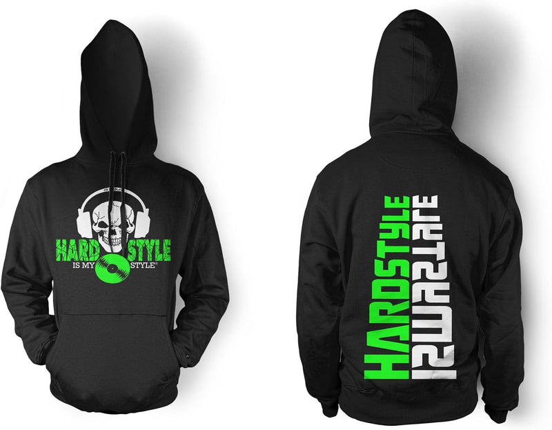 Hardstyle is My Style Männer und Herren Kapuzenpullover | Hardcore Musik Minimal Geschenk | M4 FB (S