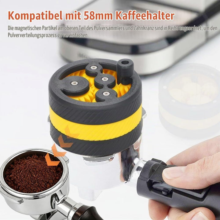 WDT Tool Espresso, Compatible with 58 mm Handle, Espresso Distributor with Planetary Spinning Gear D