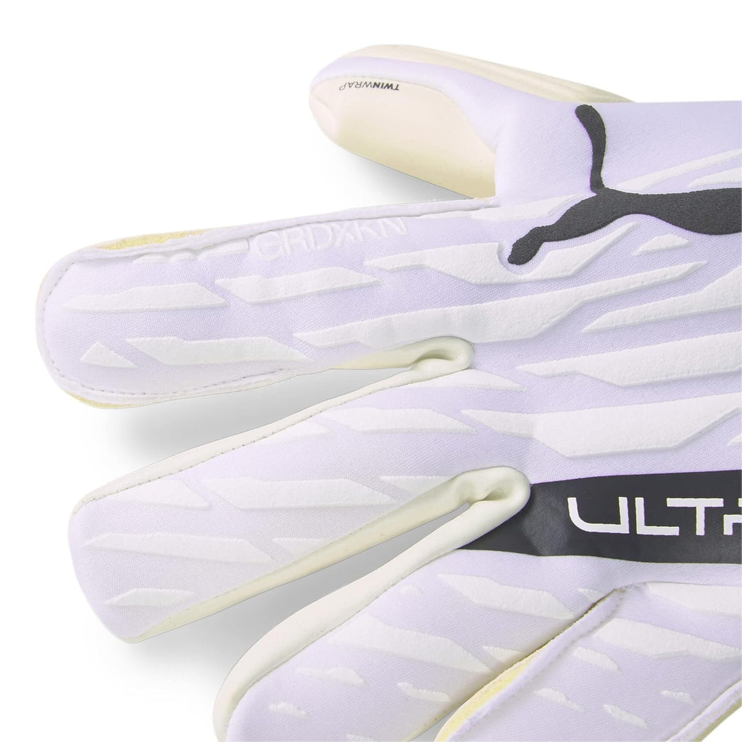PUMA Ultra Grip 1 Hybrid Pro Torwarthandschuhe 7 Puma White-Puma Black-Ocean Dive-Deep Orchid-Yellow