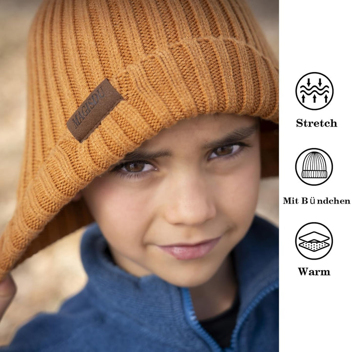 MAGISDU Baby Wintermütze Kinder Merino Mütze Jungen&Mädchen Wollmütze Strickmütze Winter Beanie Ther