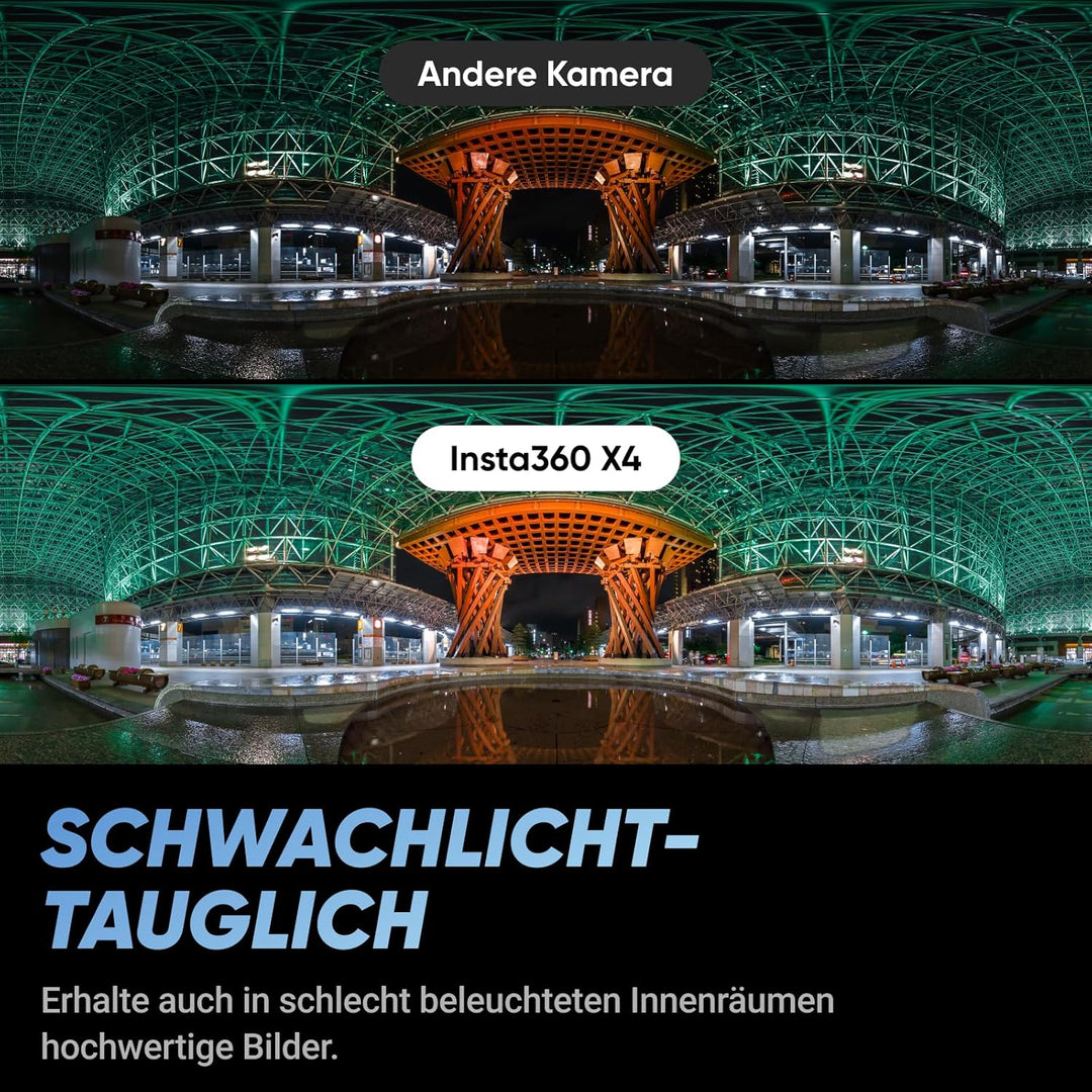 Insta360 X4 Baustellen-Bundle Selfie-Stick - 360°-Baustellen-Kamera, 8K 30 fps 360°-HDR-Videos, 72 M