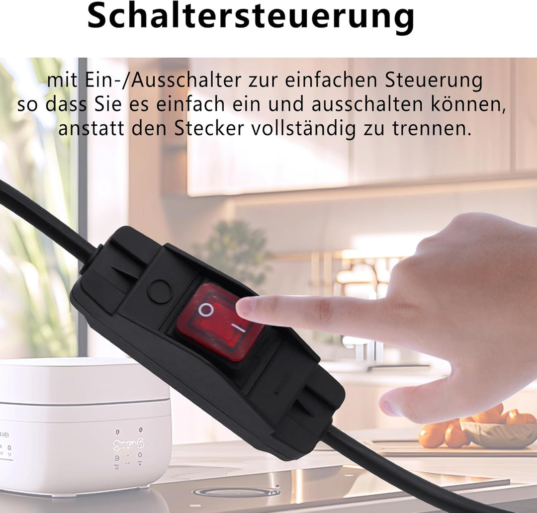 Schuko Verlängerungskabel mit Schalter, Verlängerungskabel Outdoor mit Schuko Stecker,Netzkabel Stec