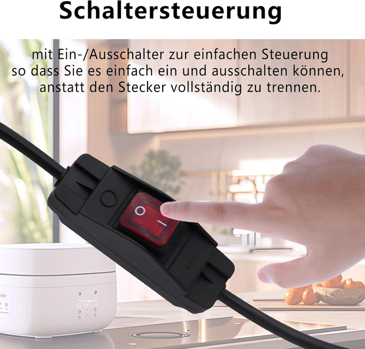 Schuko Verlängerungskabel mit Schalter, Verlängerungskabel Outdoor mit Schuko Stecker,Netzkabel Stec