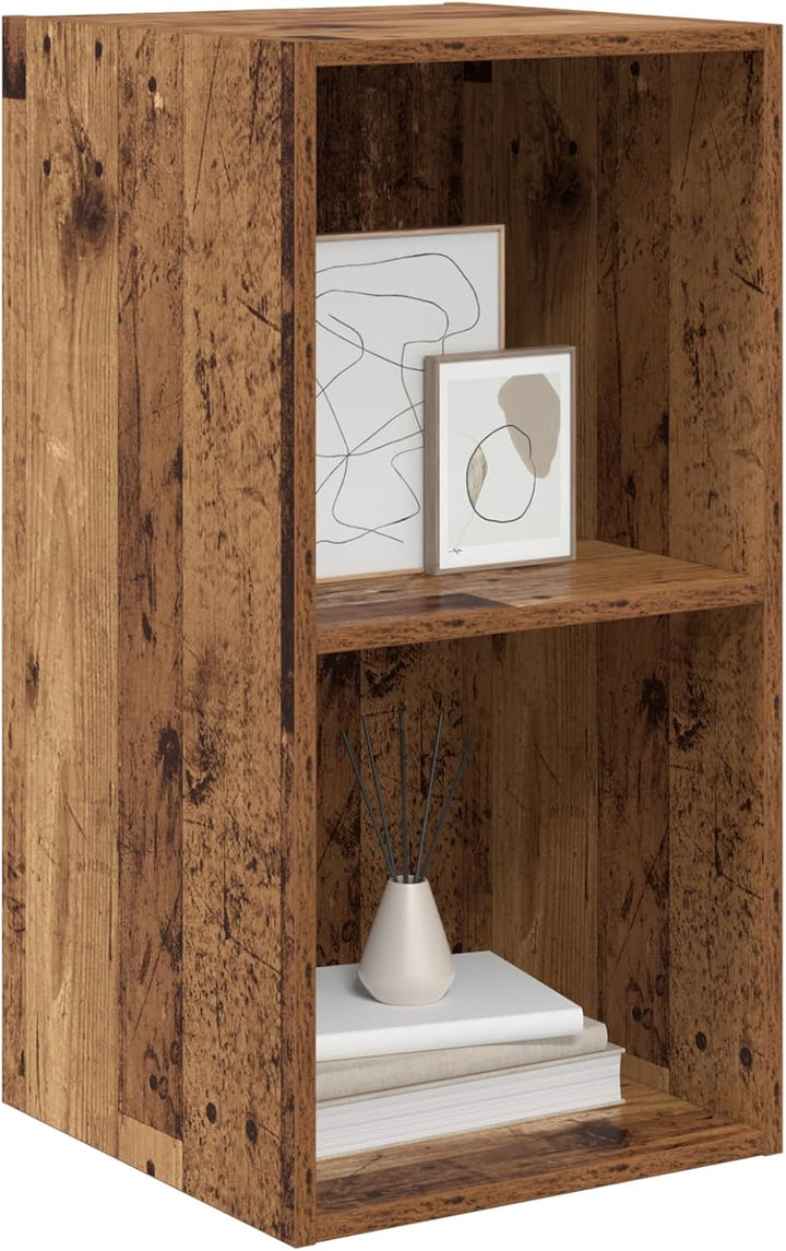 vidaXL TV-Schränk mit Regal Wandmontiert mit Speicher Altholz 37 x 37 x 72 cm Holzwerkstoff 72 cm Al