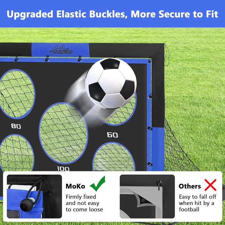 MoKo Fussballtore für den Garten, 150×120 cm Grosses Pop-up-Tornetz mit Zieltafel, Tragbare Fussball