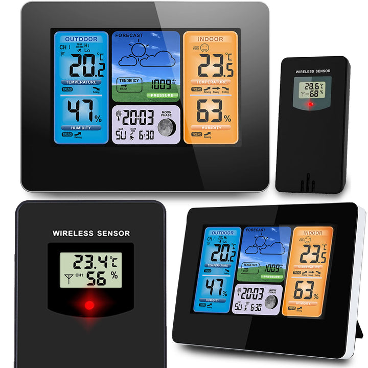 BERDSEN Wetterstation mit Display BD-902 Aussen- und Innentemperaturmessung Snooze-Alarmfunktionen B