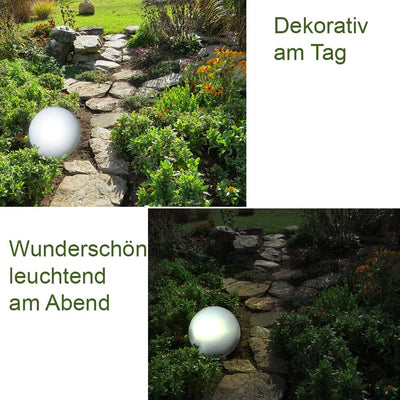 Solar-Kugel-Dekoleuchte Ola DRM. 25+30cm Garten Dekokugel mit Erdspiess Boden-Wege-Deko-Lampe (DRM.