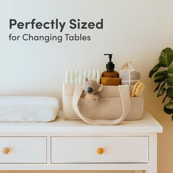 PUTSKA Baby Diaper Caddy Organizer for Changing Table – Stylish Nursery Storage Basket, Newborn Esse
