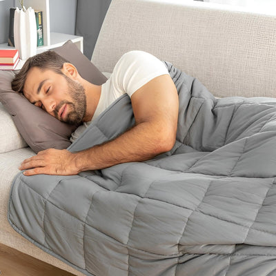 Gewichtsdecke 7kg in grau für erholsamen Schlaf | Therapie-Decke Erwachsene 120x180 cm flauschig | S