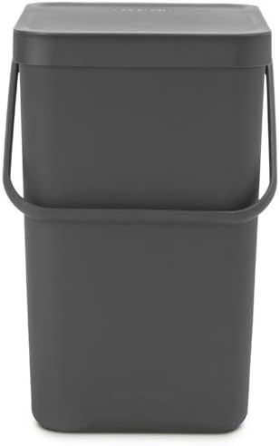 Brabantia Sort & Go Mülleimer, Kunststoff, Grau, 25 Liter Grey 25 Liter Mülleimer, Grey 25 Liter Mül