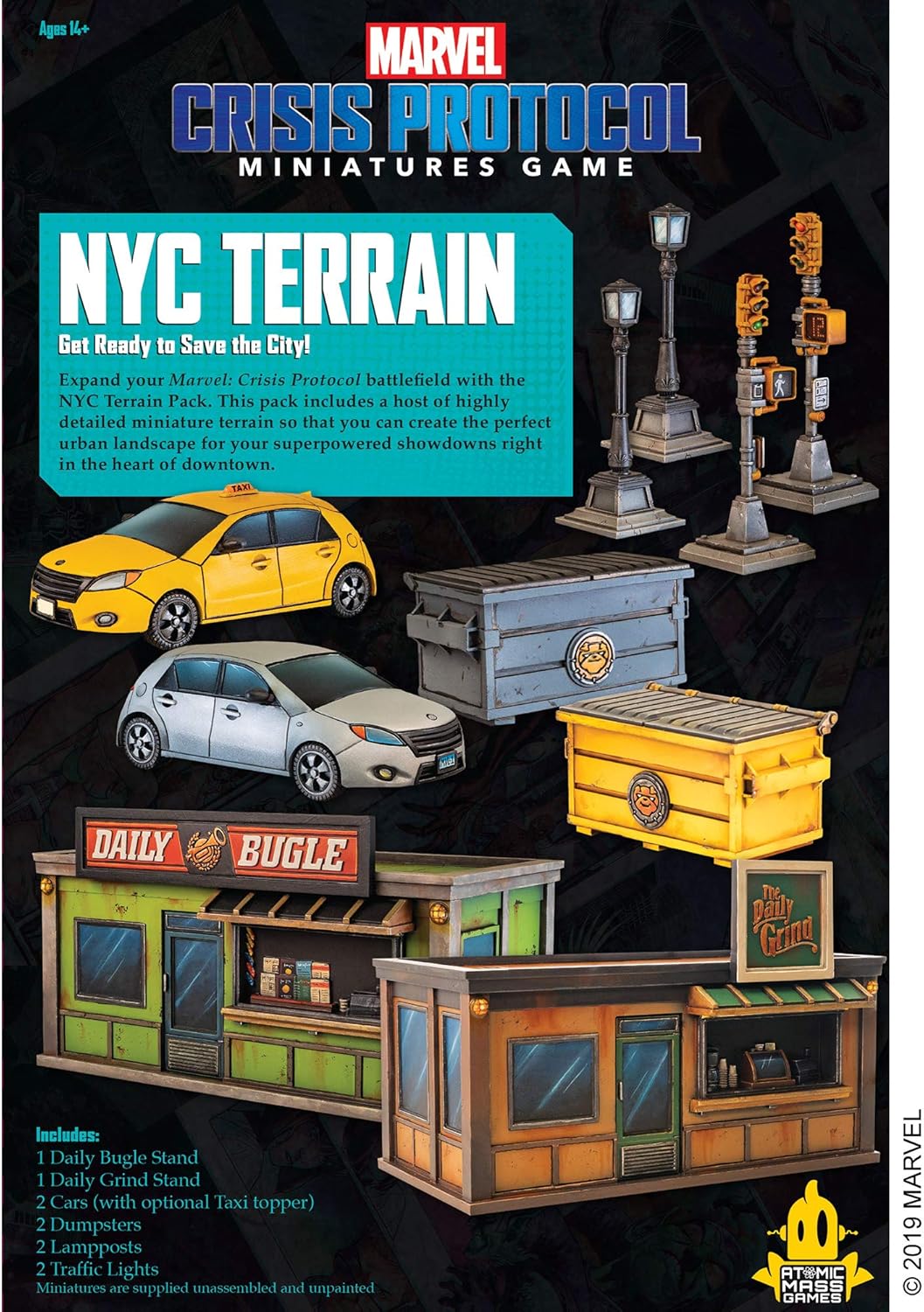 Atomic Mass Games, Marvel Crisis Protocol: Terrain Expansion: NYC Terrain, Miniatures Game, Ages 10+