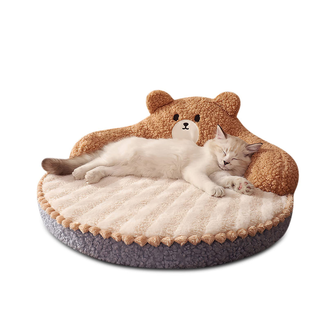 Galatée Katzenbett, Rundes Haustierbett Für Katzen Und Welpen, Warmes, Bequemes Haustierbett, Abnehm