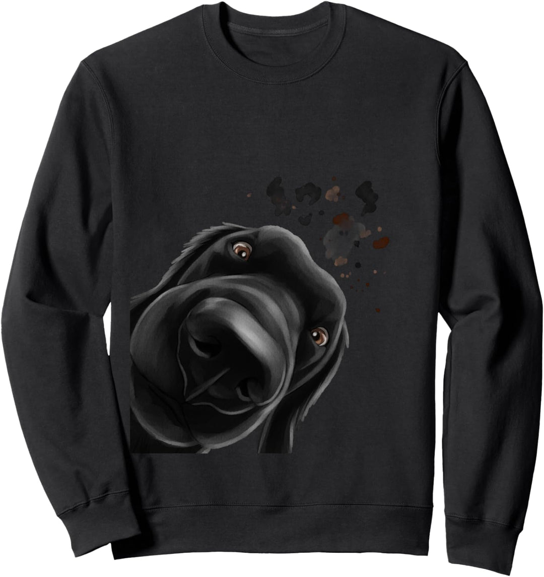 Neugieriger Hund Flat Coated Retriever Sweatshirt