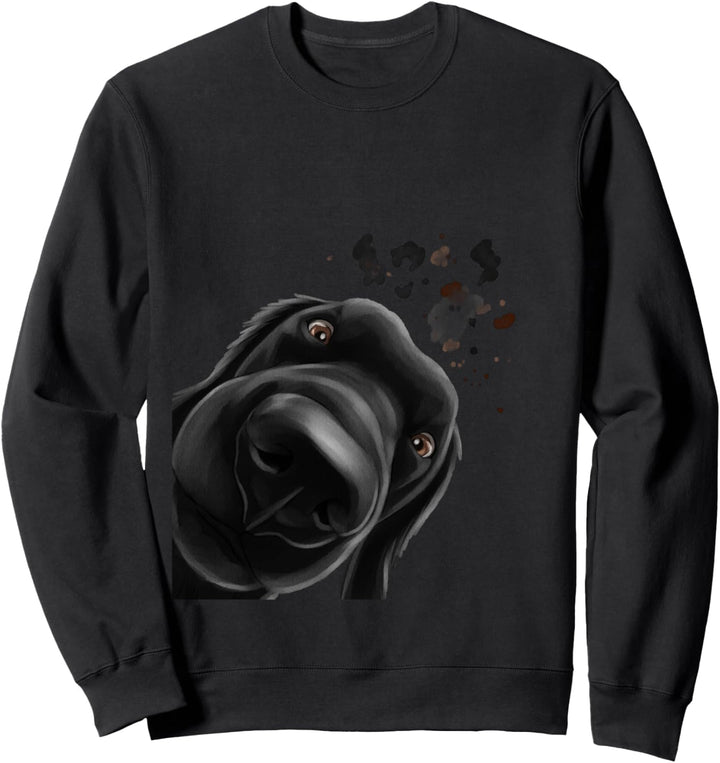 Neugieriger Hund Flat Coated Retriever Sweatshirt