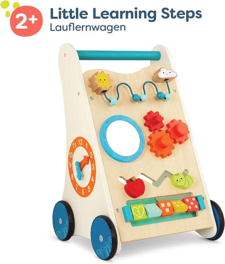 B. toys - Kleine Lernschritte - Activity Walker aus Holz - 7 Bildungsaktivitäten - Lern- und Laufspi