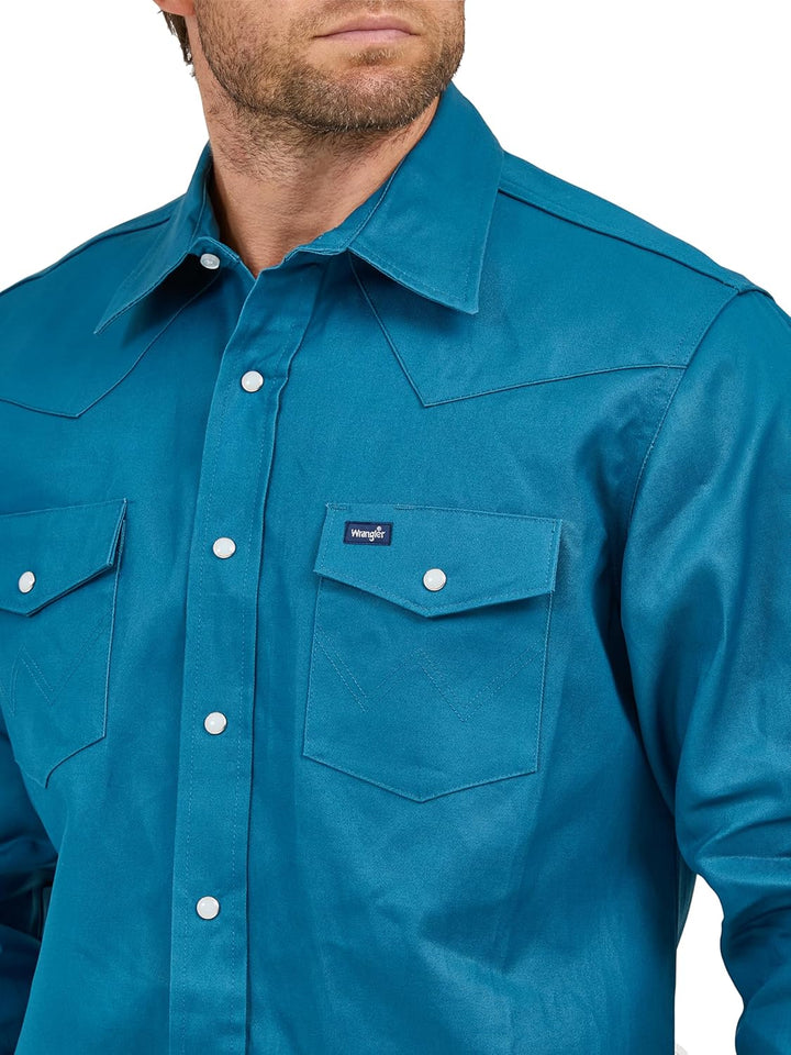 Wrangler Herren Ms71319 Arbeitshemd L Indigo, L Indigo