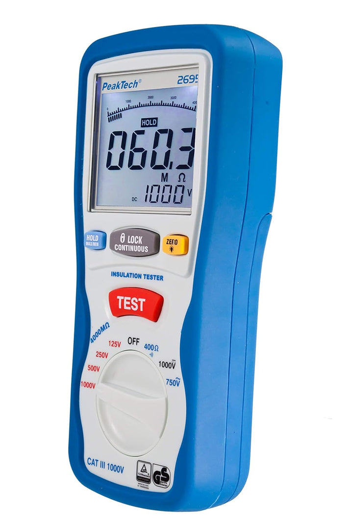 PeakTech P 2695 2695, Digitaler Isolationsmesser, 3 ½-stellig, 125/250/500/1000 V & P 8200 – Messzub