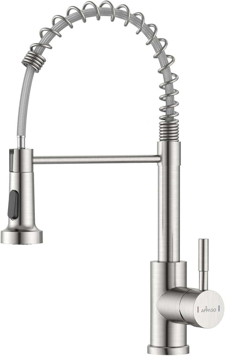 APPASO Wasserhahn, Küchenarmatur Hochdruck mit Herunterziehen Brause, Mischbatterie Küche mit 2 Stra