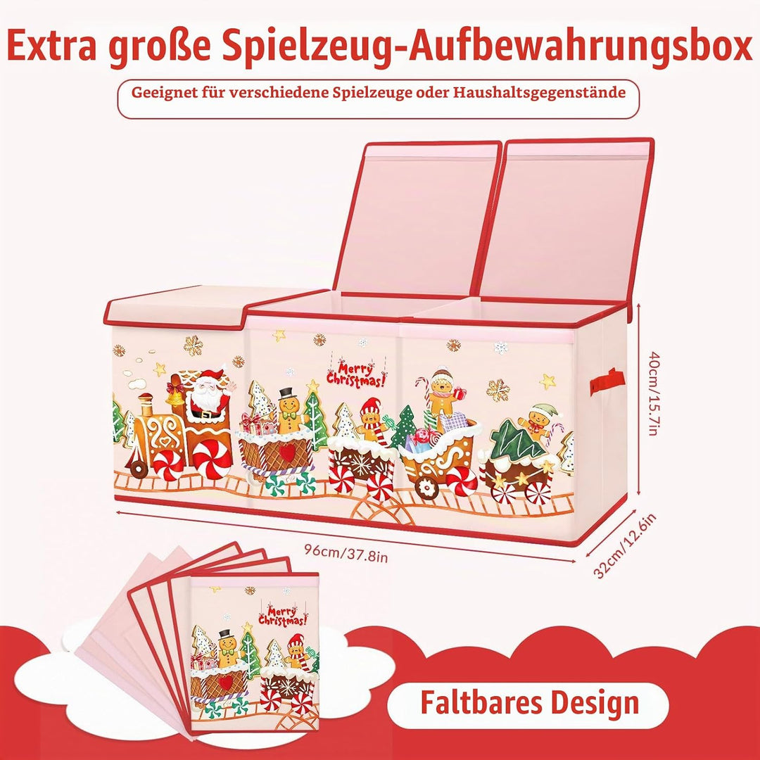Extra Gross Aufbewahrungsbox mit Deckel Kinder, Zusammenklappbare Oxford-Spielzeugkiste mit Griff fü