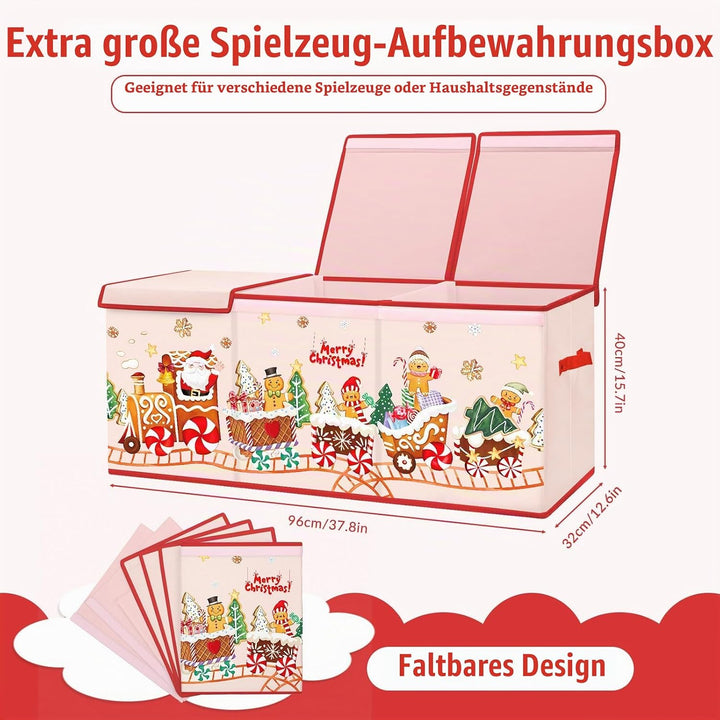 Extra Gross Aufbewahrungsbox mit Deckel Kinder, Zusammenklappbare Oxford-Spielzeugkiste mit Griff fü