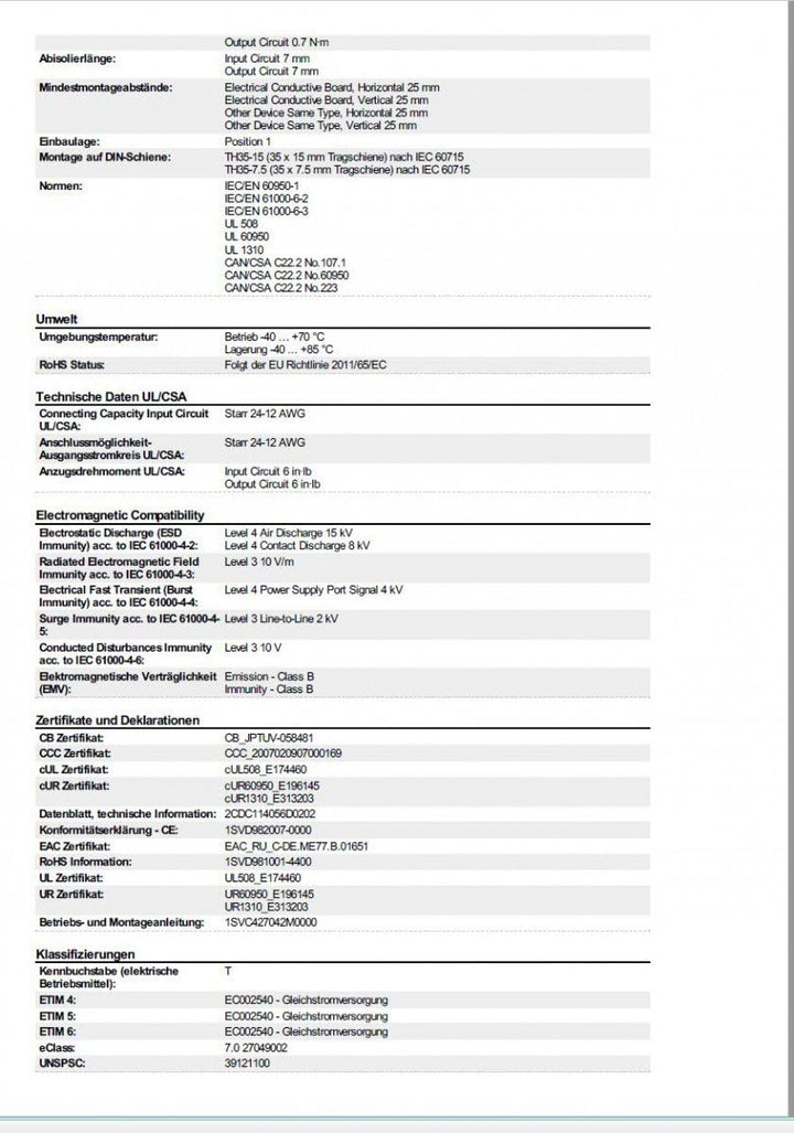 abb-entrelec cp-d – Netzteil 24/2.5 2,5 A, 2,5 A