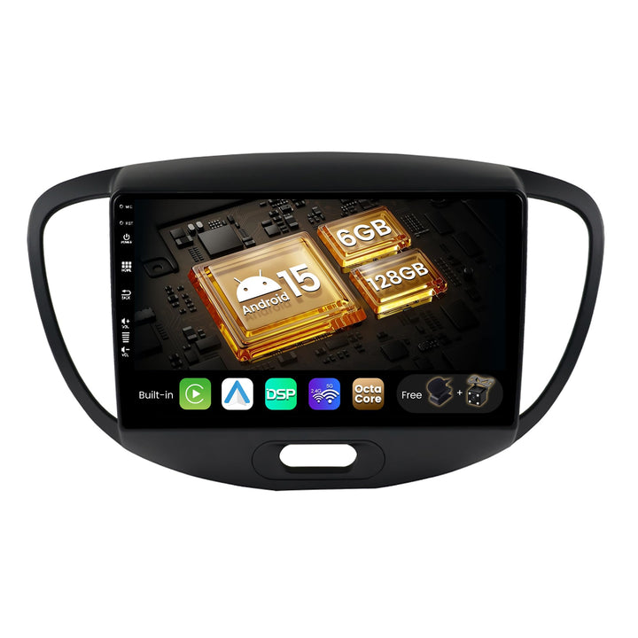 SXAUTO - 6G+128G - Android 12 IPS Autoradio für Hyundai I10 (2007-2013) - Eingebaut Carplay/Android