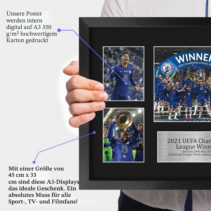 HWC Trading FR A3 Winners 2021 Gedruckte Erinnerungsstücke Signiert Autogramm Foto Display Für Fussb