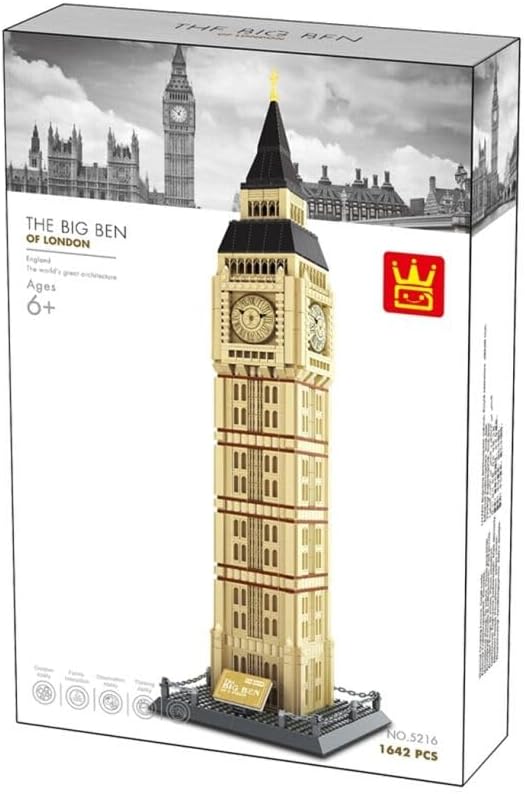 WANGE Architektonisches Modell zum Bauen mit Bauklötzen. Elizabeth Tower, London Elizabeth Tower - L