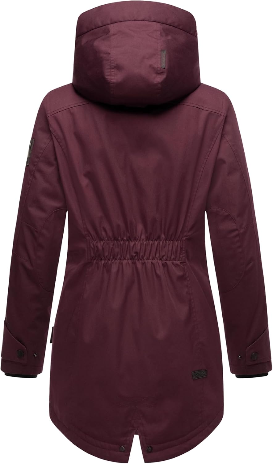 Navahoo Damen Übergangsjacke Warmer Kurzmantel Regenjacke mit Kapuze Brinjaa XS-XXL S Wine, S Wine