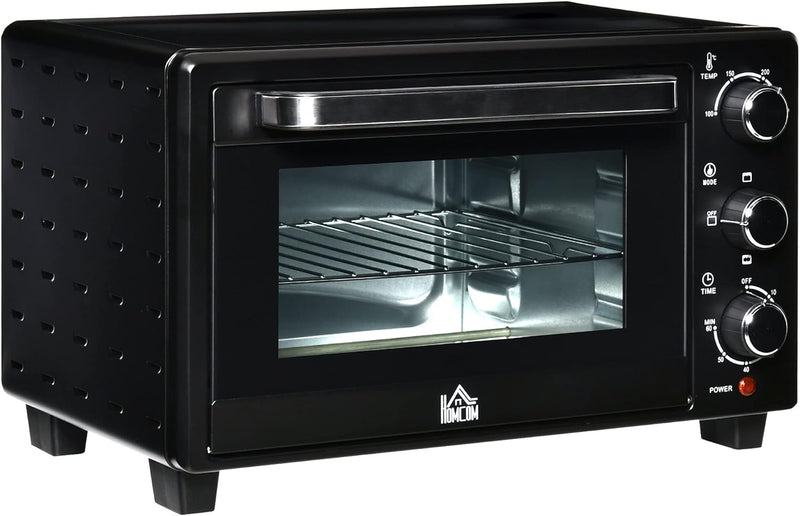 HOMCOM Minibackofen 21L mit 1 Drahtgestell und 1 Backblech 3 Kochmodi 100 °C-230 °C einstellbare Tem