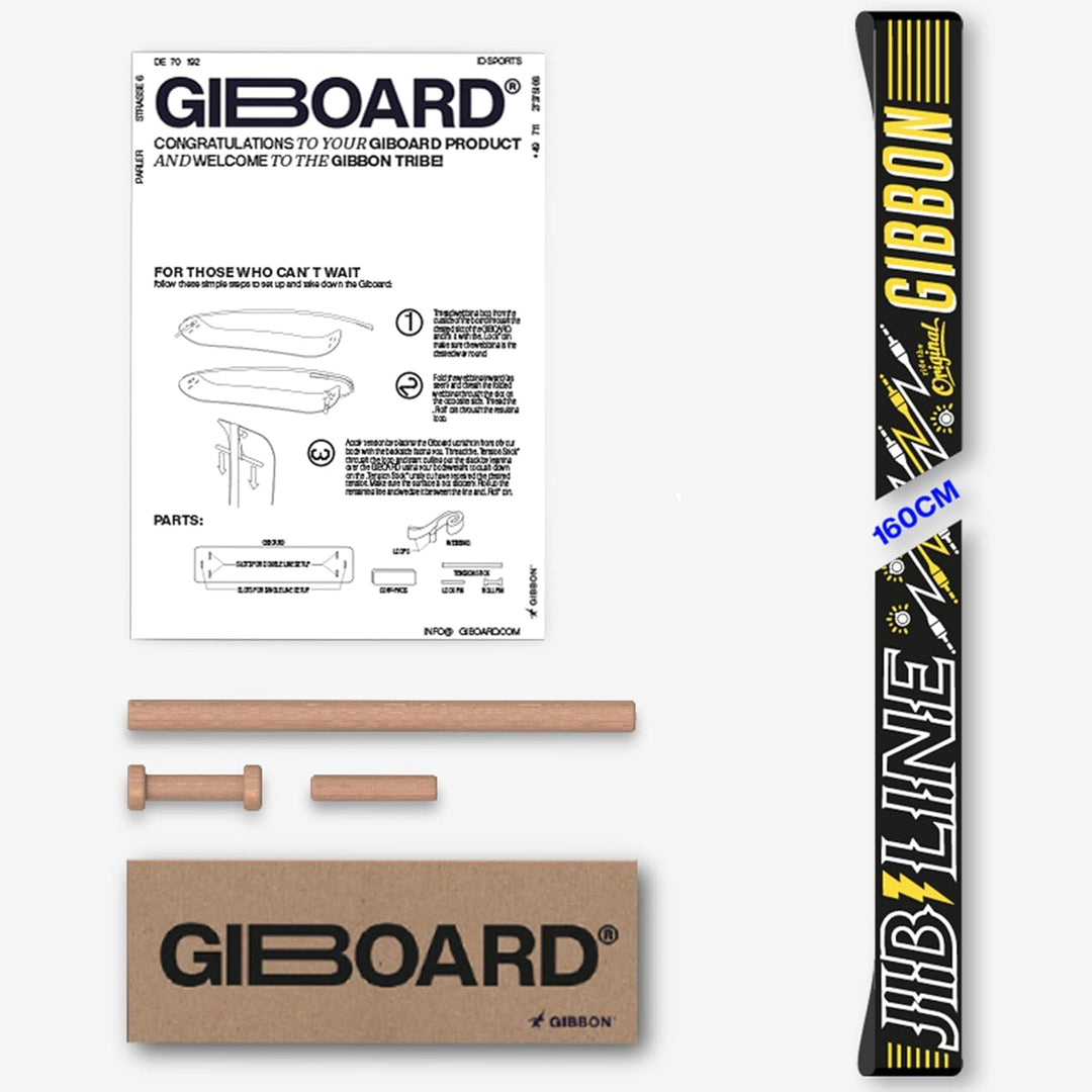GIBBON Giboard Slackline Set | Erweiterung für 2 Lines | Inkl. Lock-and-Roll-Spannsystem und Spannst