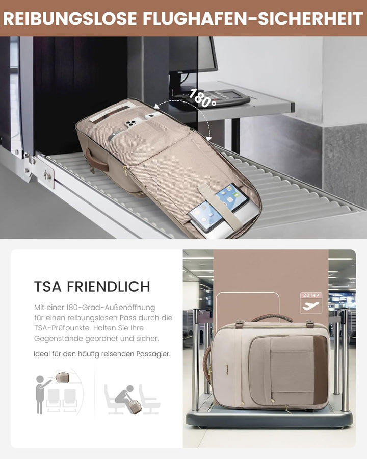LOVEVOOK Rucksack Handgepäck Flugzeug, 50L Gross Reiserucksack Damen für 18 Zoll Laptop, Wasserdicht