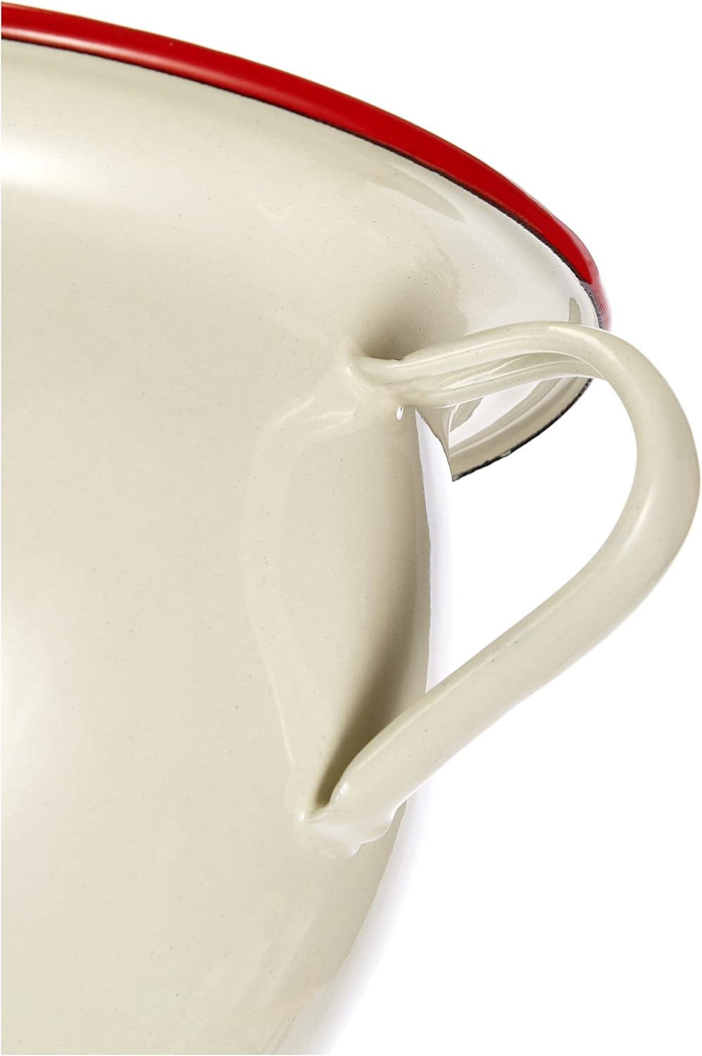 IBILI Chamber Pot 3,5 l of Enamelled Steel in White/red, 24 x 24 x 5 cm
