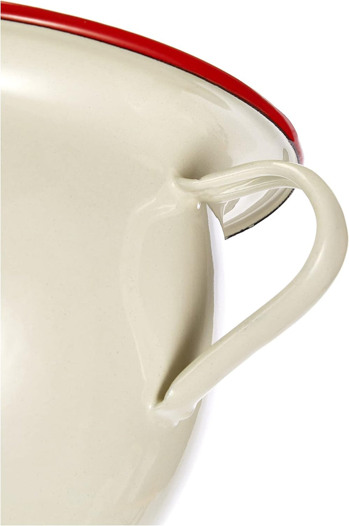 IBILI Chamber Pot 3,5 l of Enamelled Steel in White/red, 24 x 24 x 5 cm