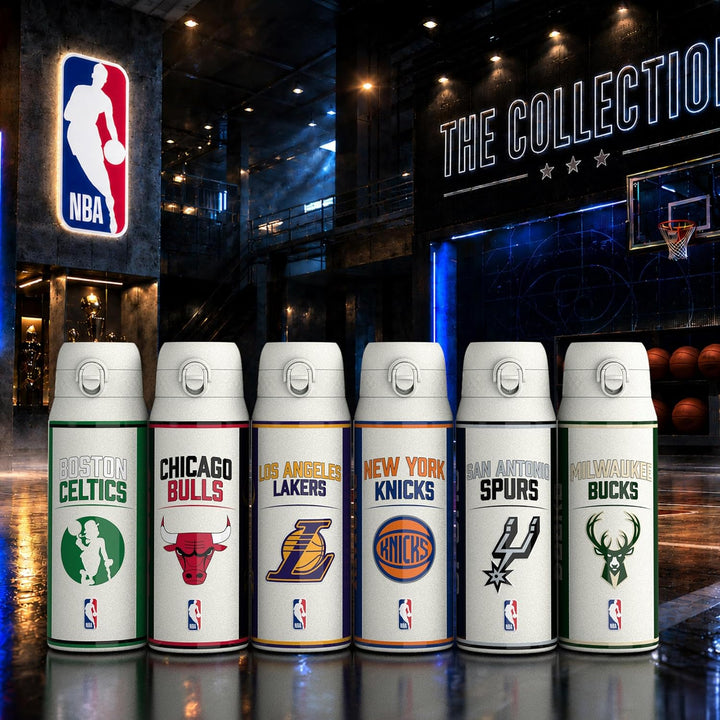 ion8 NBA Brooklyn Nets Trinkflasche Mit Herausnehmbarem Strohhalm, 750ml/24oz, Auslaufsichere Isolie