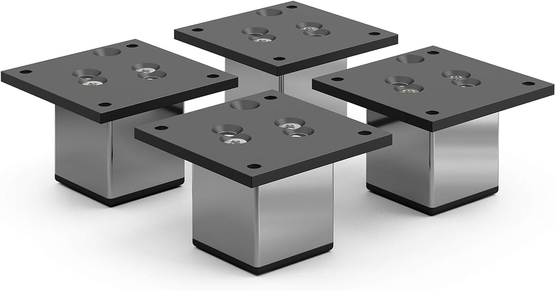 sossai® Exklusiv - Aluminium Möbelfüsse | E4MF-N | 4er Set | Höhe: 60mm | Farbe: Chrom 4 Stück, Höhe