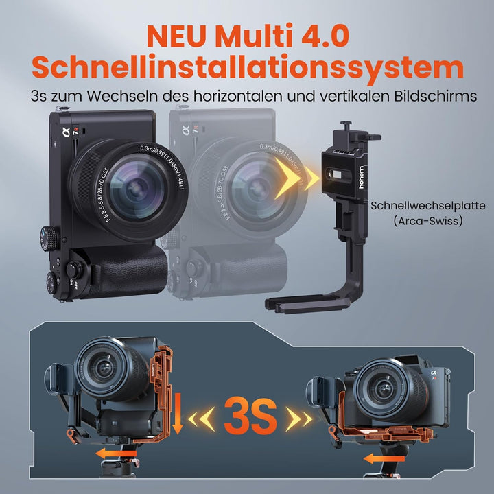 Hohem iSteady MT2, Gimbal Kamera, 3-Achsen Gimbal Stabilizer für Kamera Spiegellose Action Cam Smart