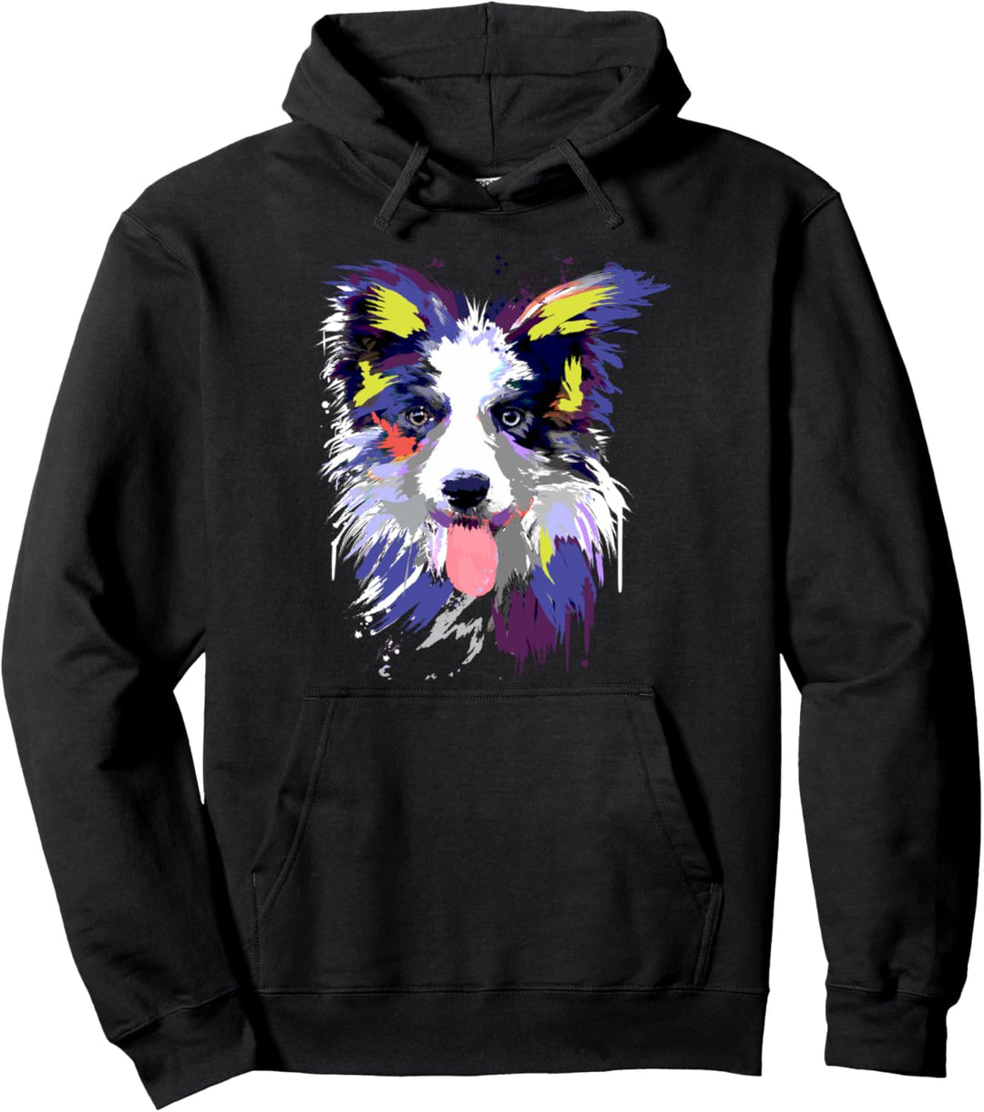 Künstlerische Border Collie Geschenk für Hundebesitzer Pullover Hoodie