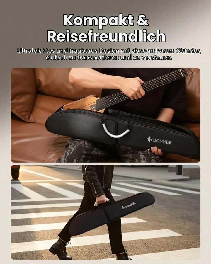 Donner Reisegitarre Stumme Gitarre, Ahorn