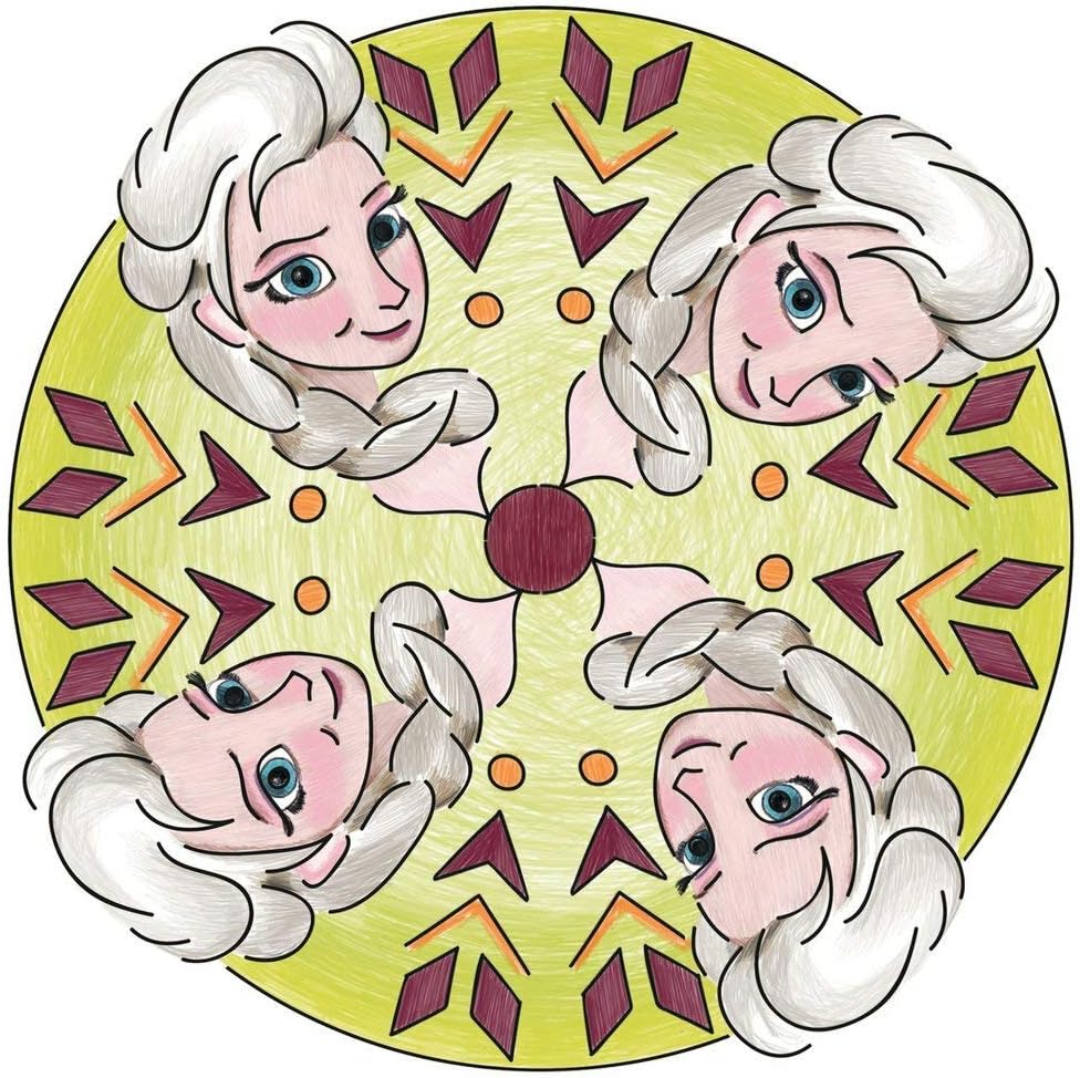 Ravensburger Mandala Designer Frozen 29841, Zeichnen Lernen mit Anna, ELSA und ihren Freunden für Ki