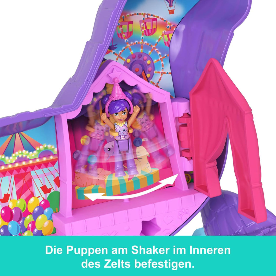 Polly Pocket Mikropuppen & Spielset mit 23 Überraschungs-Zubehörteilen, inklusive Tieren, Geburtstag