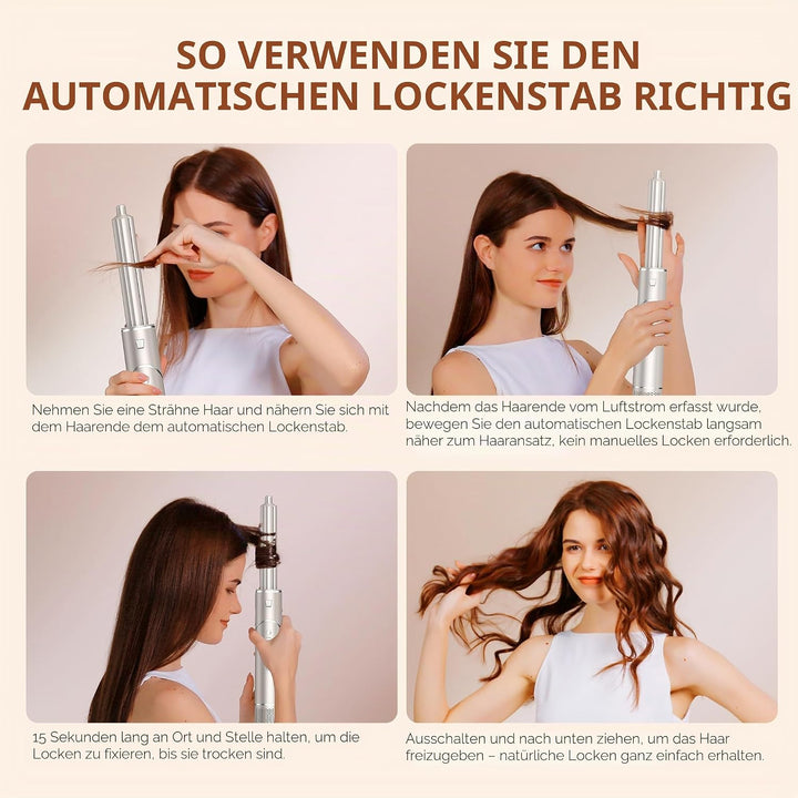 UKLISS 7 in 1 Hairstyler Pro Airstyler Ionen Föhn High-speed Haartrockner Heissluft Lockenwickler Th