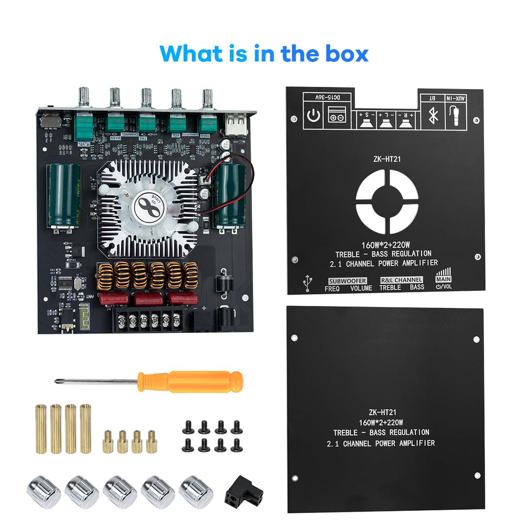Hosyond ZK-HT21 TDA7498E Verstärkerplatine Bluetooth Amplifier Board 160W×2+220W Subwoofer 2.1 Kanal