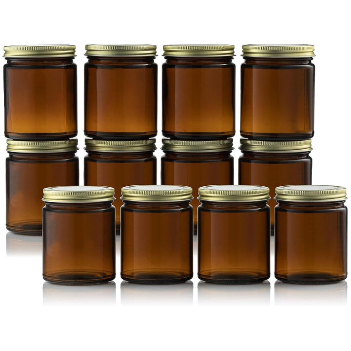 Braunglasbehälter, 236 ml (8 oz) leere Kosmetikbehälter für DIY-Projekte, Bernsteinfarbene Gläser fü